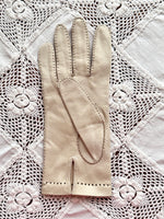 vintage leather glove - cream white