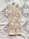 vintage leather glove - cream white