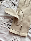 vintage leather glove - cream white