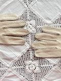 vintage leather glove - cream white