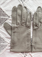 vintage leather glove - ash gray