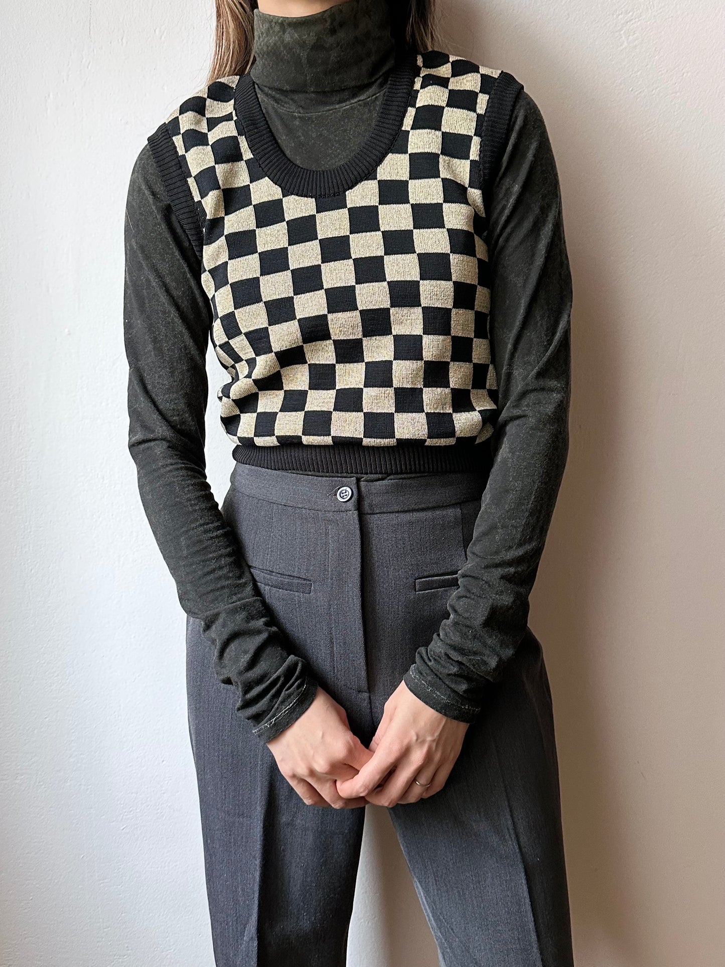 Vintage checkered vest