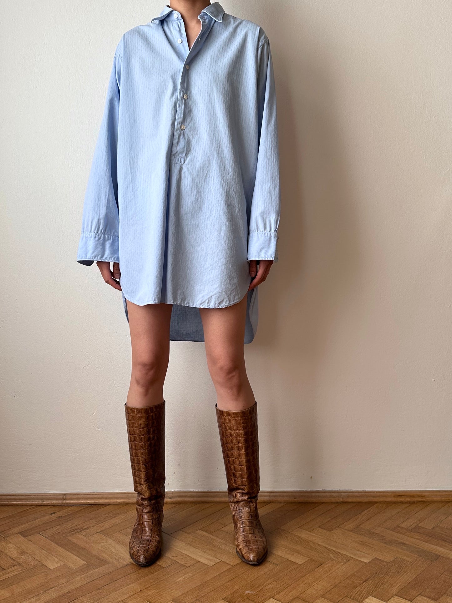 60's Pullover Shirt Grandpa shirt 60年代 Vintage ヴィンテージ 60年代 Germany ドイツ Toto 古着 古着屋 プラハ ユーロ古着 古着卸 ヨーロッパ古着 フランス買い付け Praha Prague Vintage store work shirt ワーク ユーロワーク 