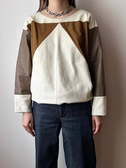 vintage leather pullover shirt