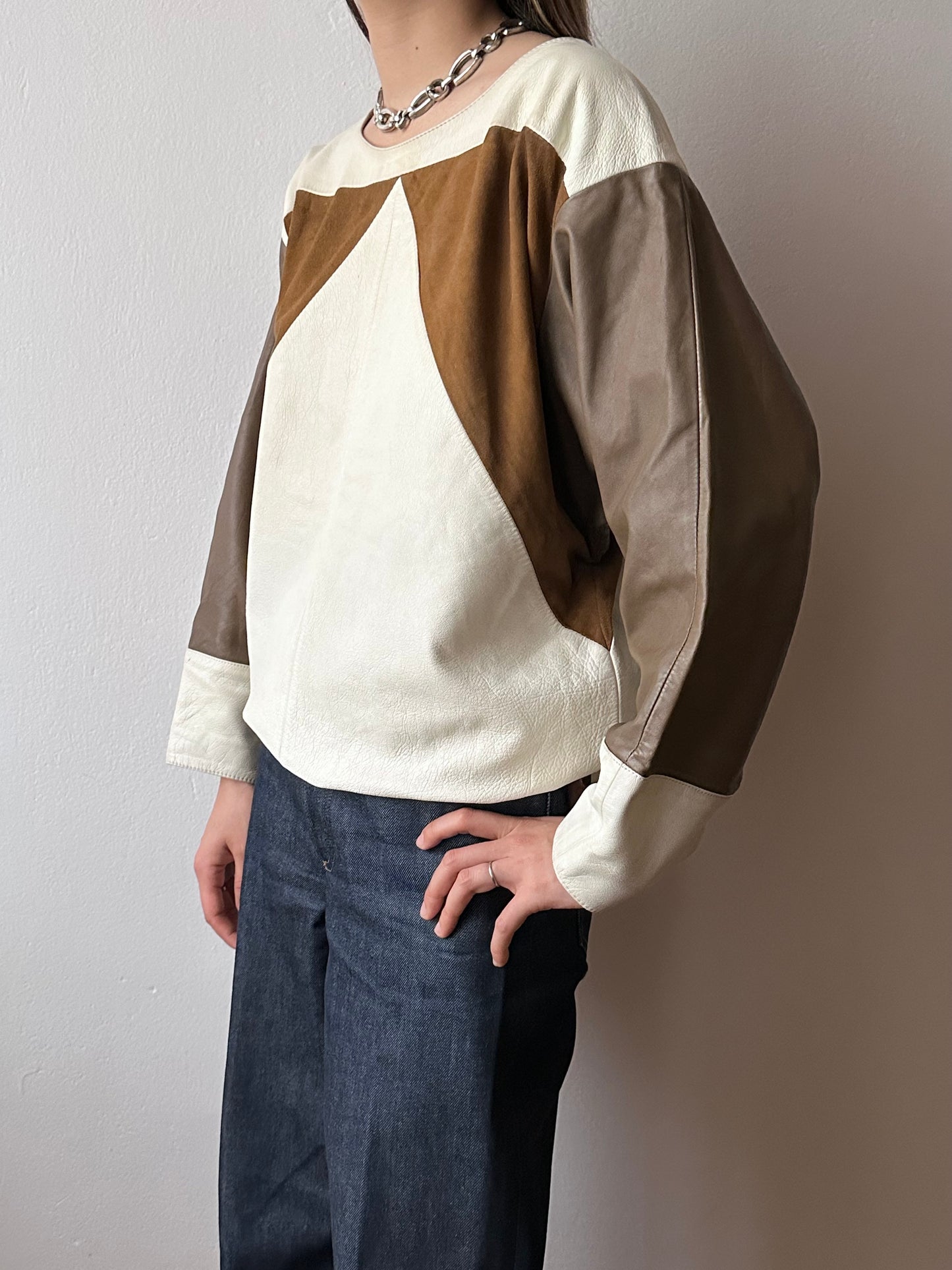 vintage leather pullover shirt