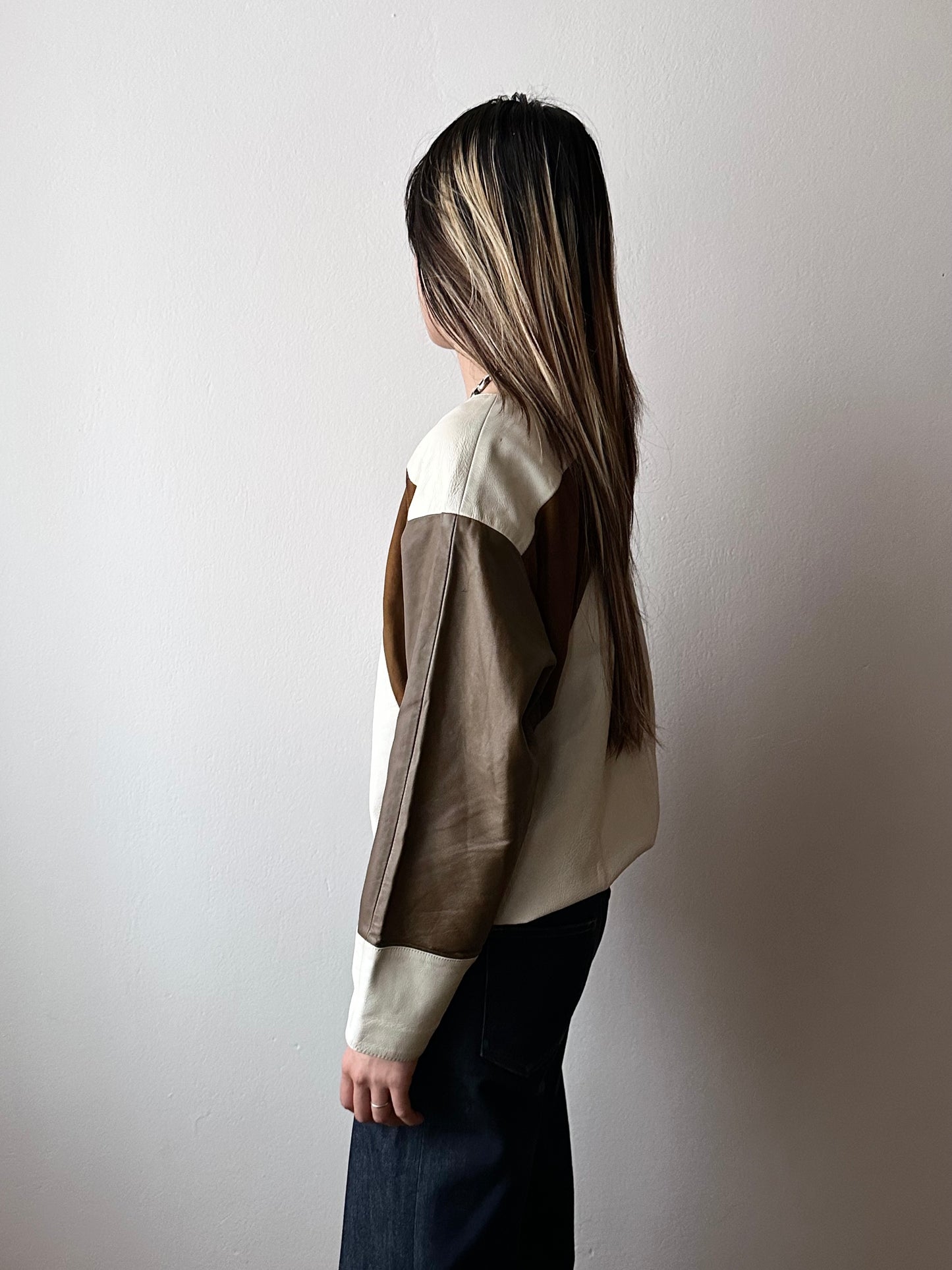 vintage leather pullover shirt