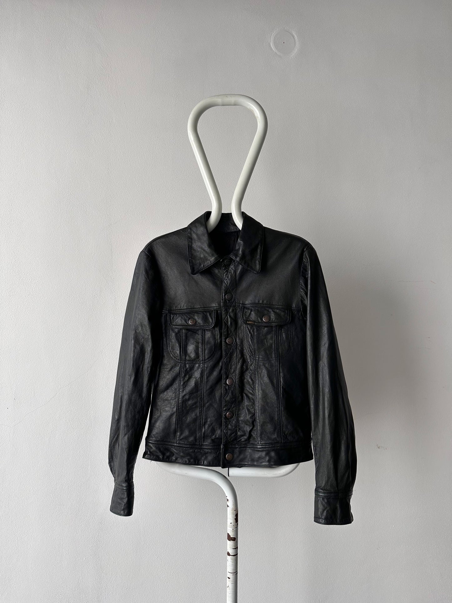 80s Lee green leather jkt.