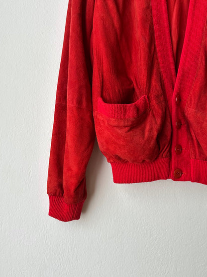 1980s Italy Leather suède cardigan