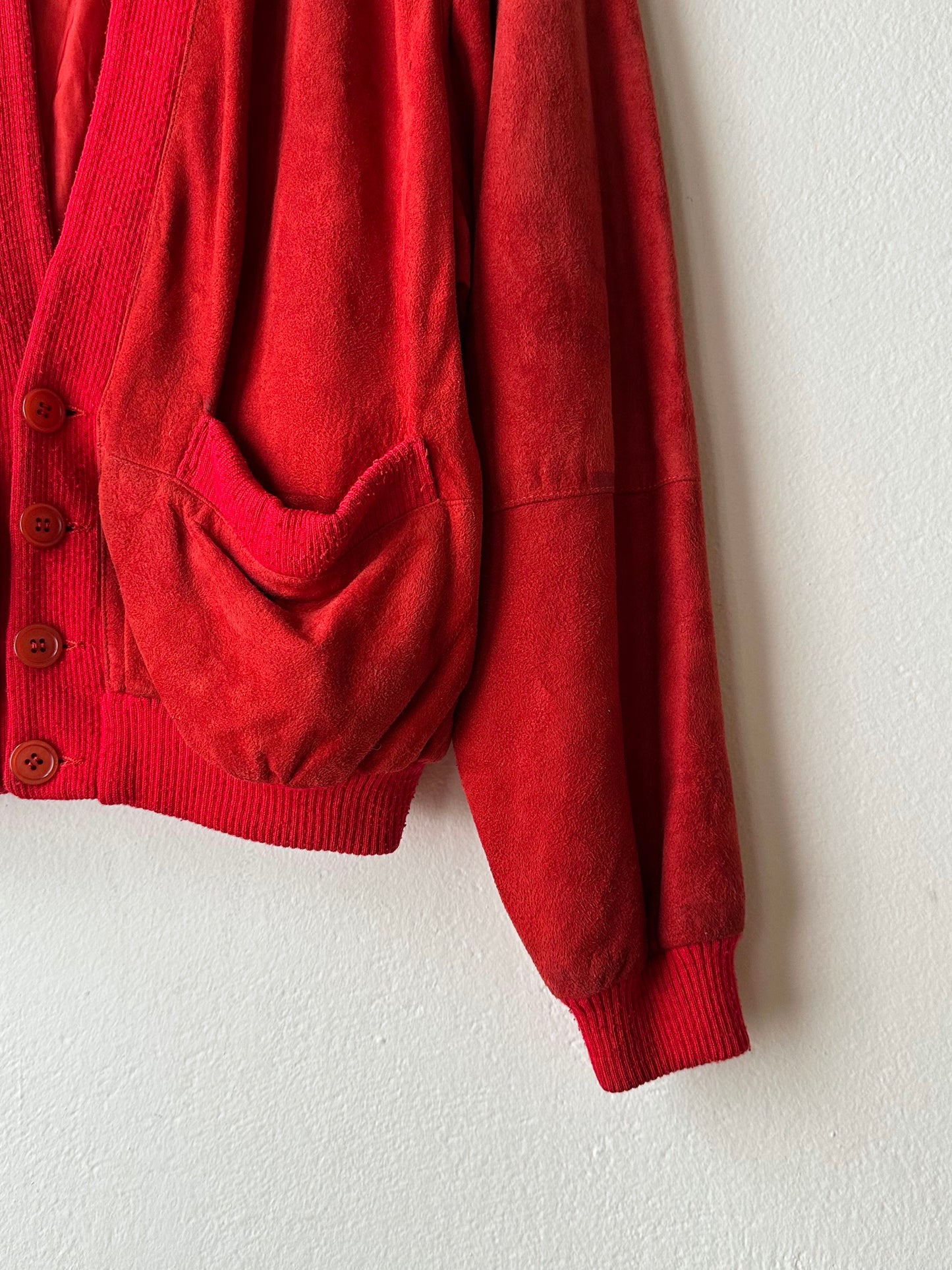 1980s Italy Leather suède cardigan