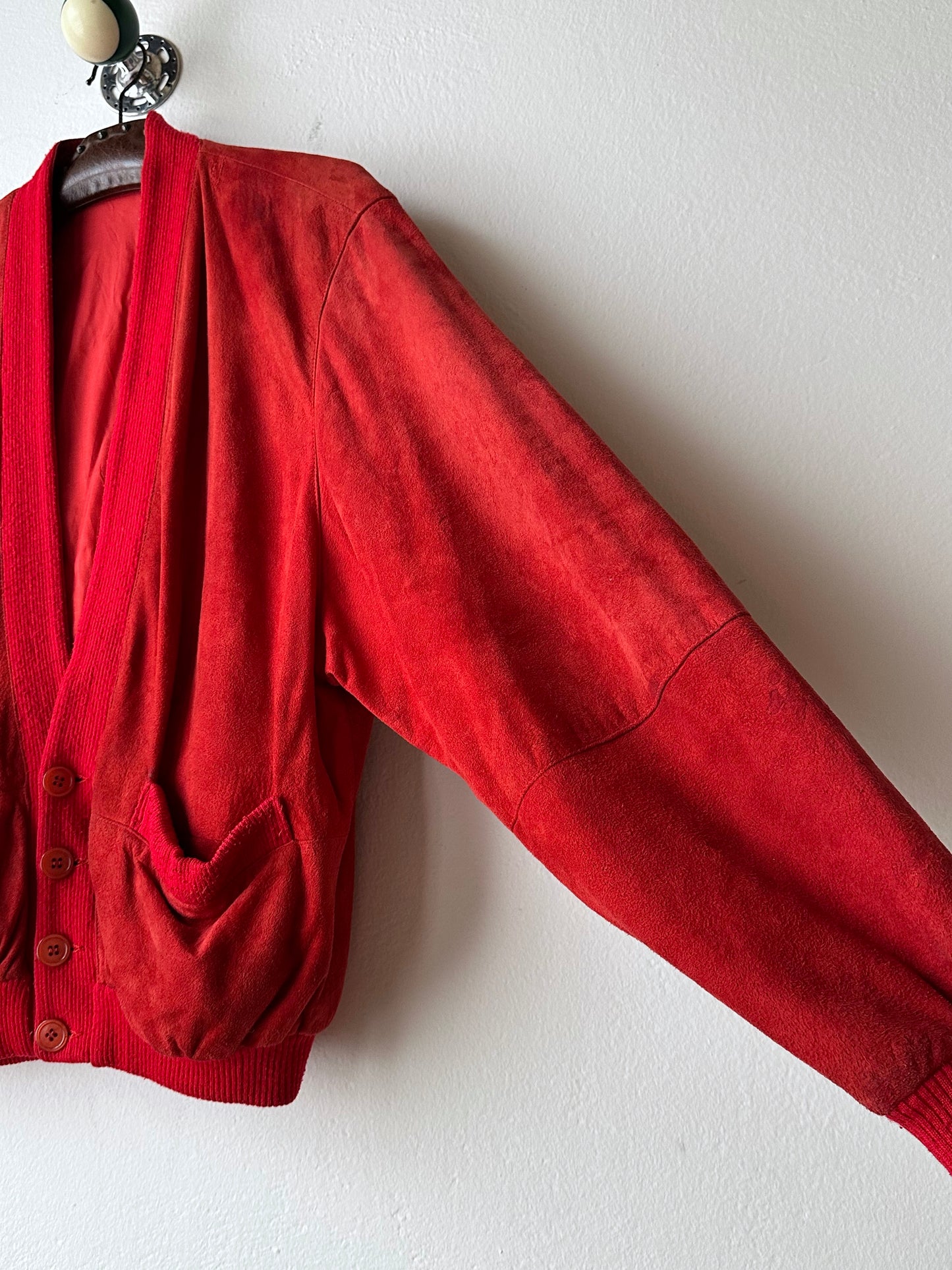 1980s Italy Leather suède cardigan