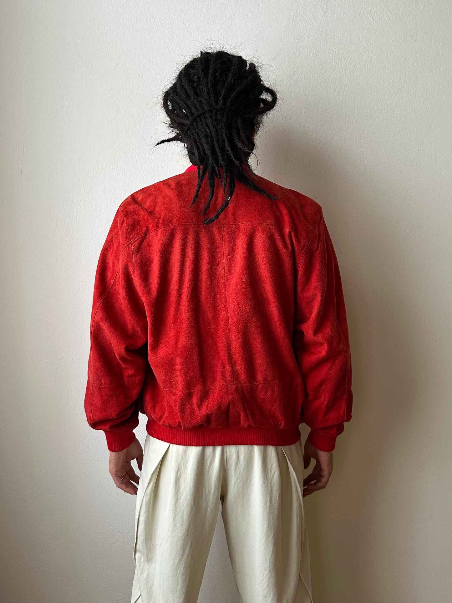 1980s Italy Leather suède cardigan