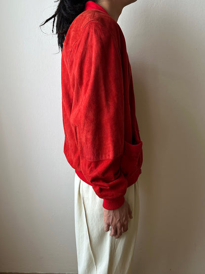 1980s Italy Leather suède cardigan