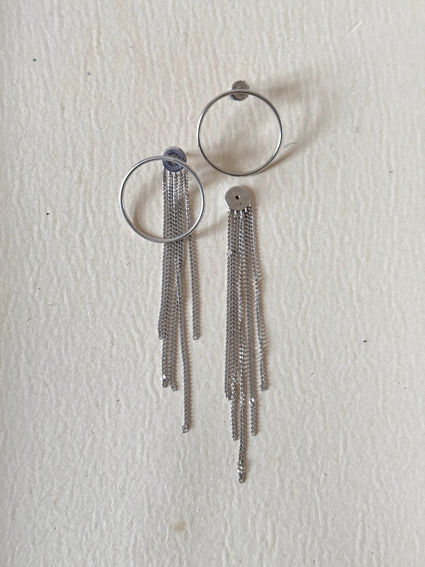 silver 925 two-way earrings