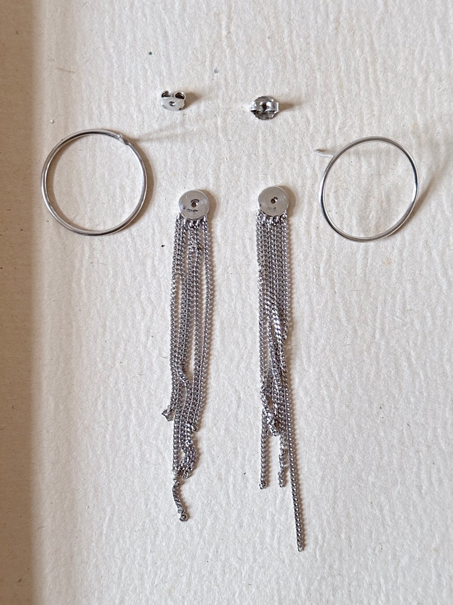 silver 925 two-way earrings