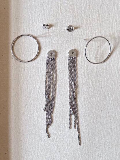 silver 925 two-way earrings