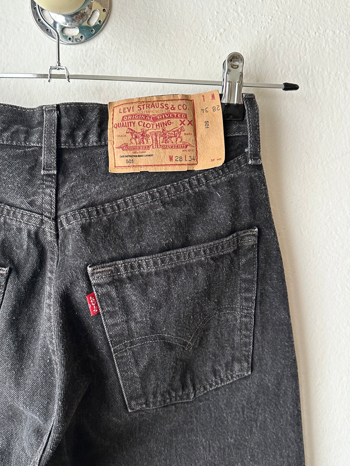 1990s French made Levi’s black denim trousers - w29