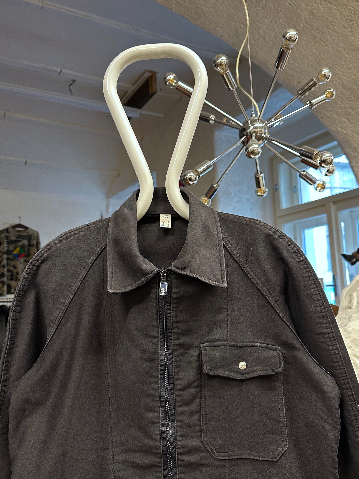 70's Italy Black Moleskin workwear 70年代 Vintage Military ヴィンテージ Toto Prague Vintage store Vintage clothing Praha プラハ 古着屋 古着 黒モールスキン ユーロ古着 ユーロワーク  ヨーロッパワーク ヨーロッパ古着 古着卸 ミリタリー ワークウェア 