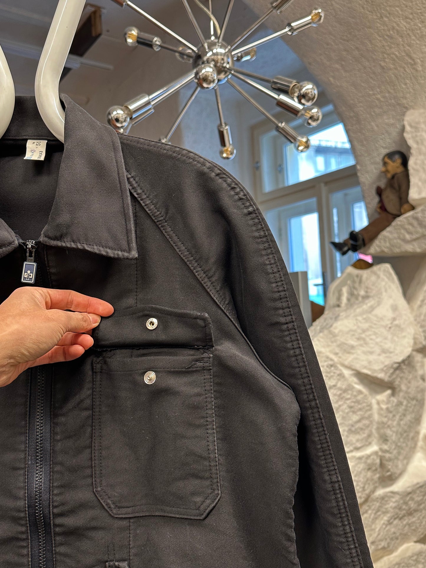 70's Italy Black Moleskin workwear 70年代 Vintage Military ヴィンテージ Toto Prague Vintage store Vintage clothing Praha プラハ 古着屋 古着 黒モールスキン ユーロ古着 ユーロワーク  ヨーロッパワーク ヨーロッパ古着 古着卸 ミリタリー ワークウェア 