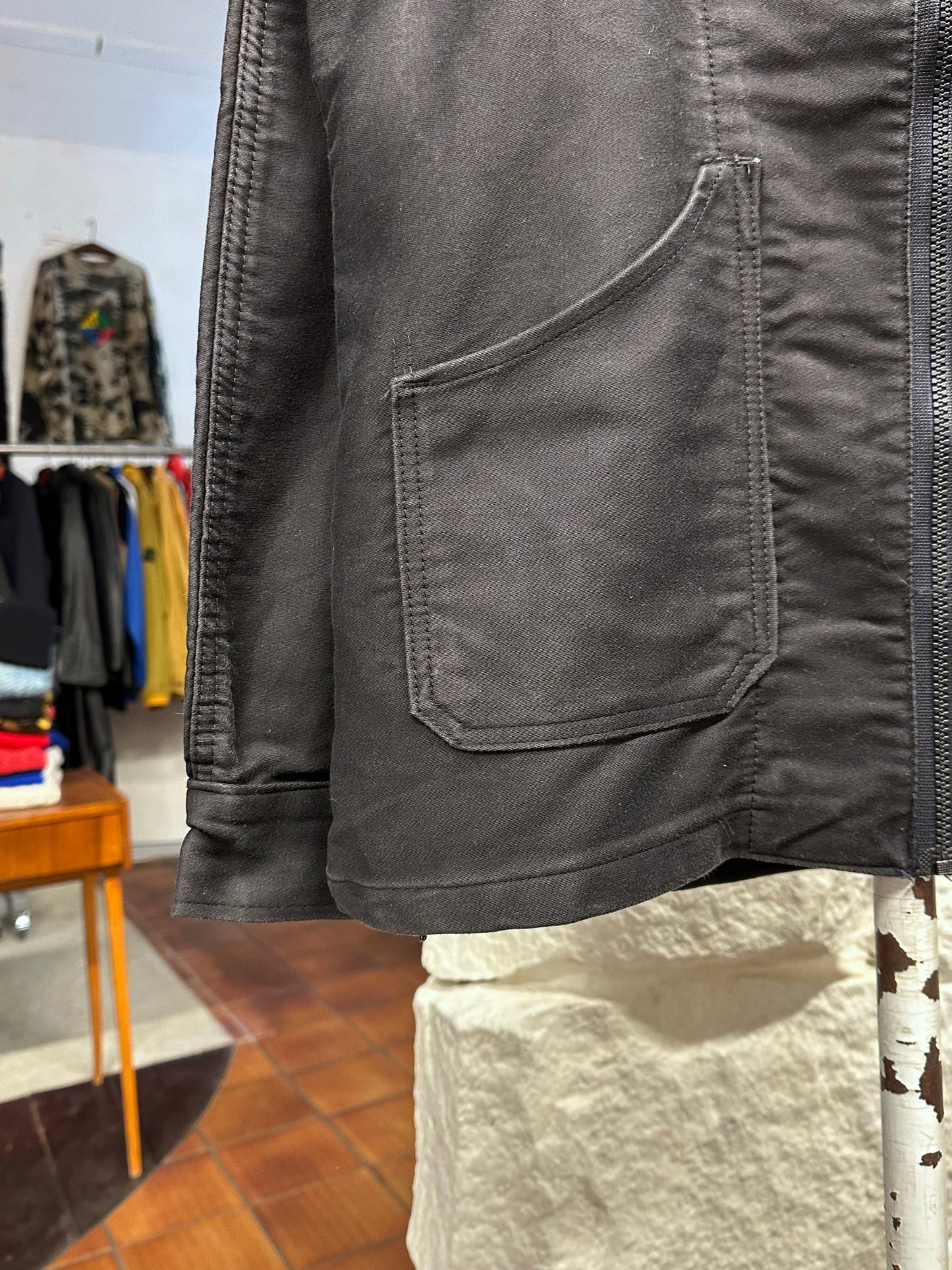 70's Italy Black Moleskin workwear 70年代 Vintage Military ヴィンテージ Toto Prague Vintage store Vintage clothing Praha プラハ 古着屋 古着 黒モールスキン ユーロ古着 ユーロワーク  ヨーロッパワーク ヨーロッパ古着 古着卸 ミリタリー ワークウェア 