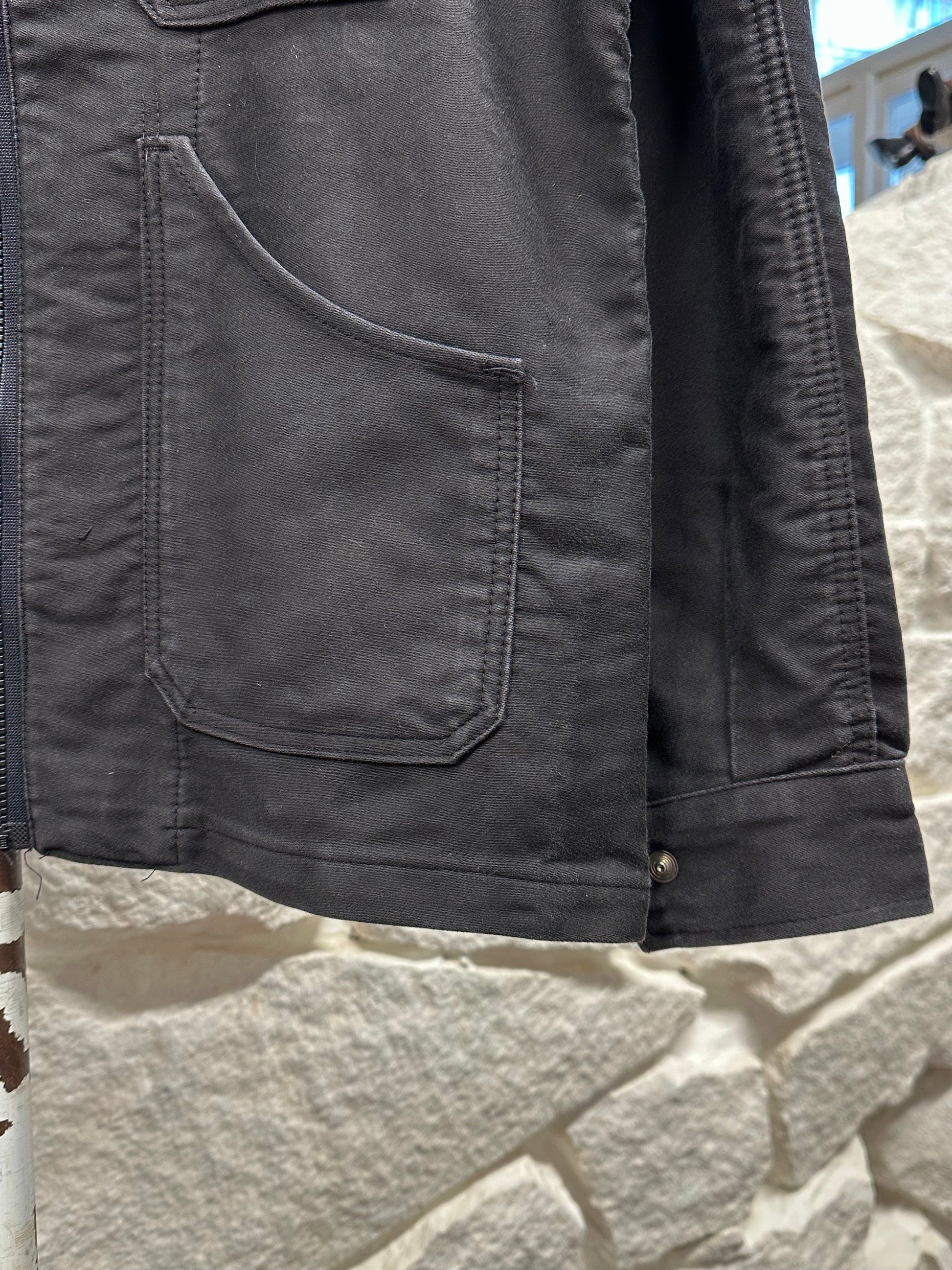 70's Italy Black Moleskin workwear 70年代 Vintage Military ヴィンテージ Toto Prague Vintage store Vintage clothing Praha プラハ 古着屋 古着 黒モールスキン ユーロ古着 ユーロワーク  ヨーロッパワーク ヨーロッパ古着 古着卸 ミリタリー ワークウェア 