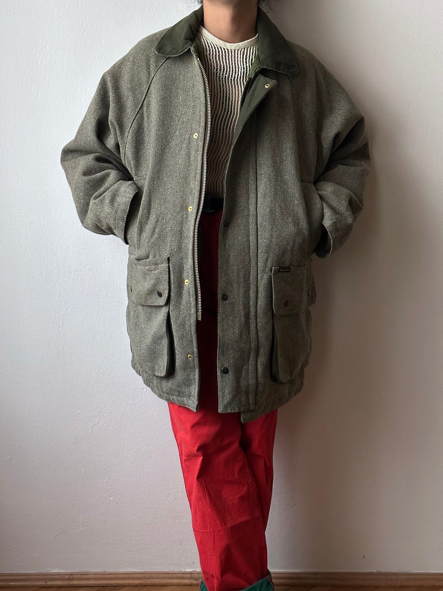 90s British tweed hunting jacket