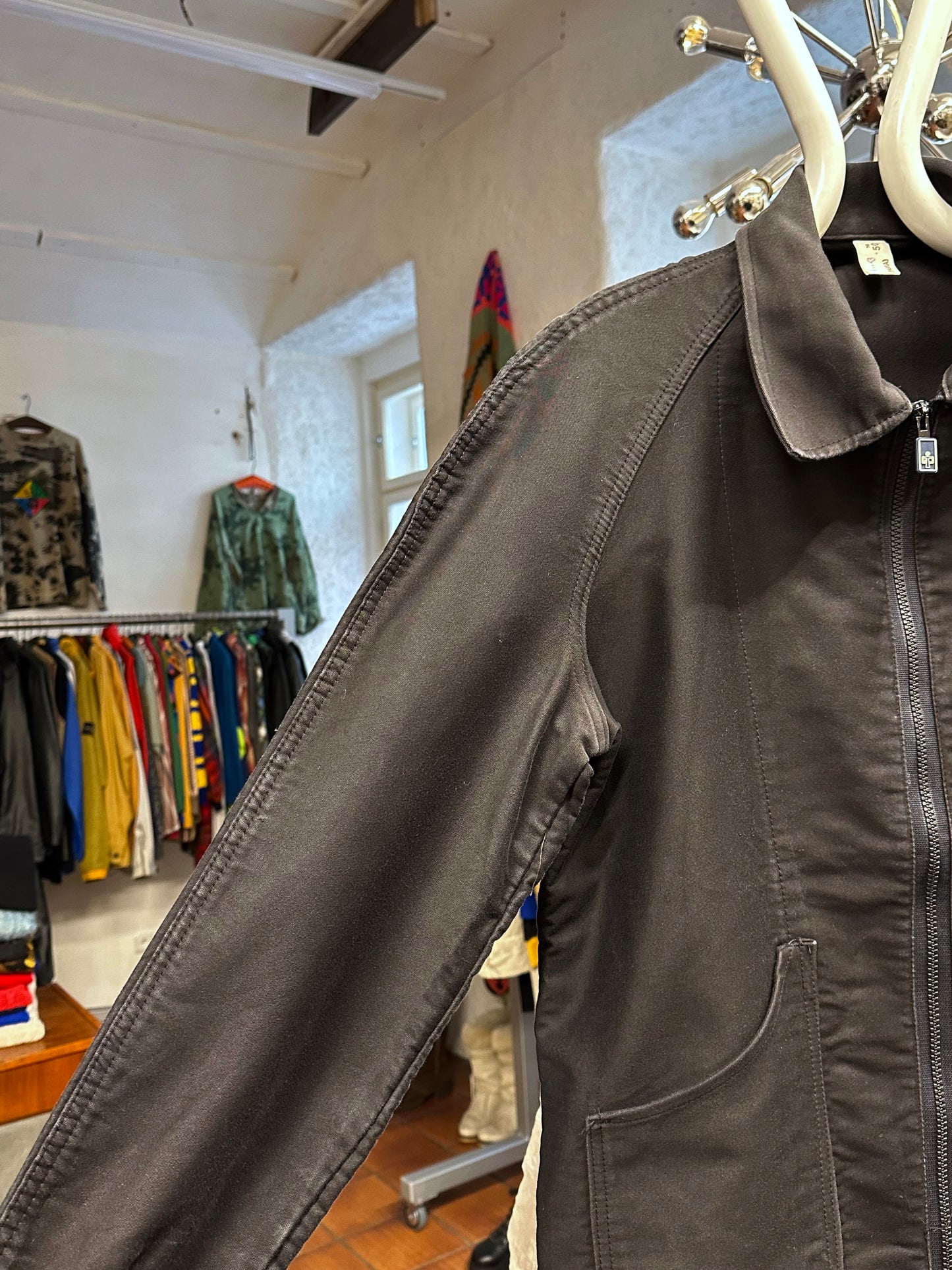 70's Italy Black Moleskin workwear 70年代 Vintage Military ヴィンテージ Toto Prague Vintage store Vintage clothing Praha プラハ 古着屋 古着 黒モールスキン ユーロ古着 ユーロワーク  ヨーロッパワーク ヨーロッパ古着 古着卸 ミリタリー ワークウェア 