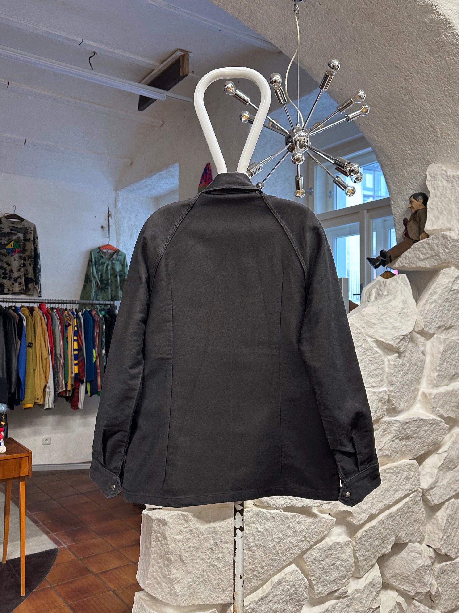 70's Italy Black Moleskin workwear 70年代 Vintage Military ヴィンテージ Toto Prague Vintage store Vintage clothing Praha プラハ 古着屋 古着 黒モールスキン ユーロ古着 ユーロワーク  ヨーロッパワーク ヨーロッパ古着 古着卸 ミリタリー ワークウェア 