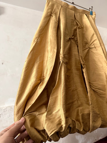 special balloon silk skirt