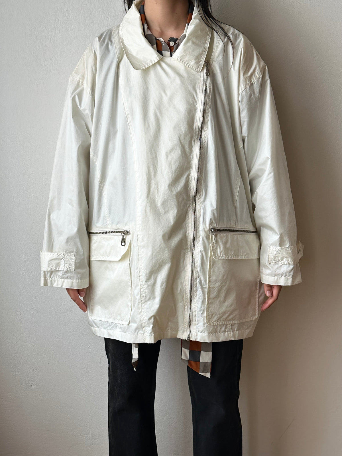 90s nylon zip jacket
