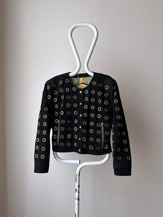 dino'z vintage suede leather jacket punched out