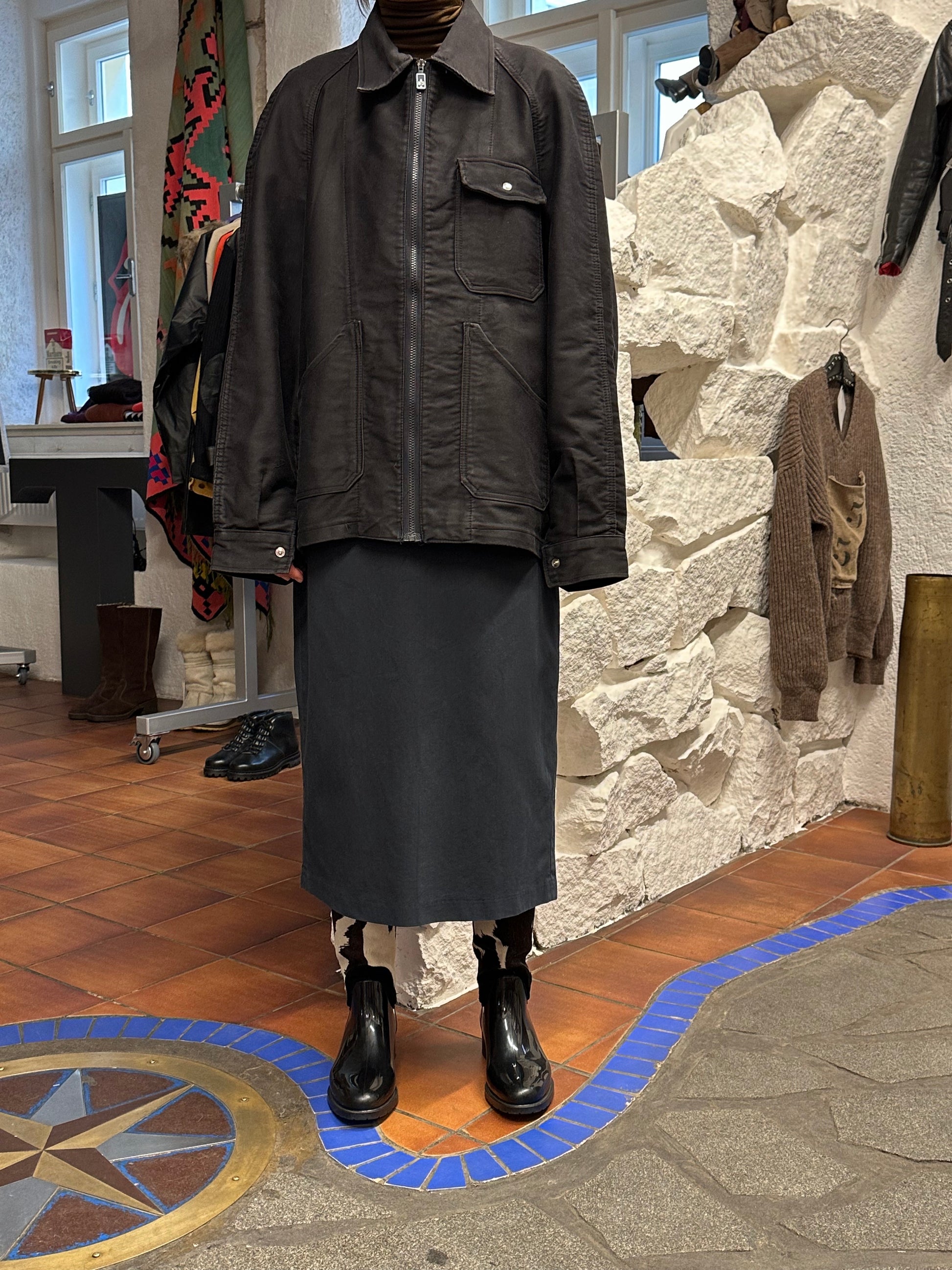 70's Italy Black Moleskin workwear 70年代 Vintage Military ヴィンテージ Toto Prague Vintage store Vintage clothing Praha プラハ 古着屋 古着 黒モールスキン ユーロ古着 ユーロワーク  ヨーロッパワーク ヨーロッパ古着 古着卸 ミリタリー ワークウェア 