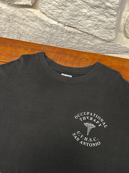 90's Occupational Therapy Vintage T-shirt Tee Tシャツ シングルステッチ 90年代 ヴィンテージ Hanes ヘインズ Toto Praha Vintage clothing store Antique shop Prague 古着屋 アンティークショップ プラハ ユーロ古着  ヨーロッパ古着 古着卸