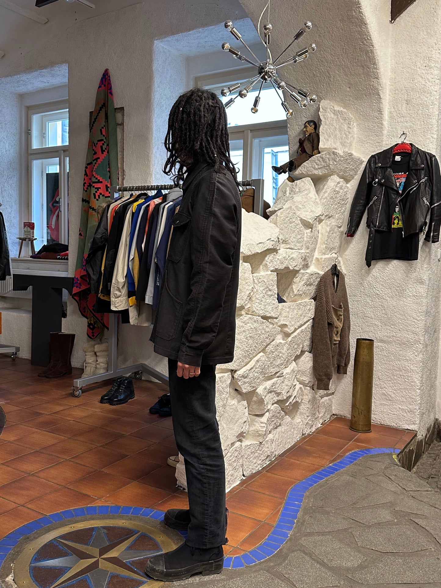 70's Italy Black Moleskin workwear 70年代 Vintage Military ヴィンテージ Toto Prague Vintage store Vintage clothing Praha プラハ 古着屋 古着 黒モールスキン ユーロ古着 ユーロワーク  ヨーロッパワーク ヨーロッパ古着 古着卸 ミリタリー ワークウェア 