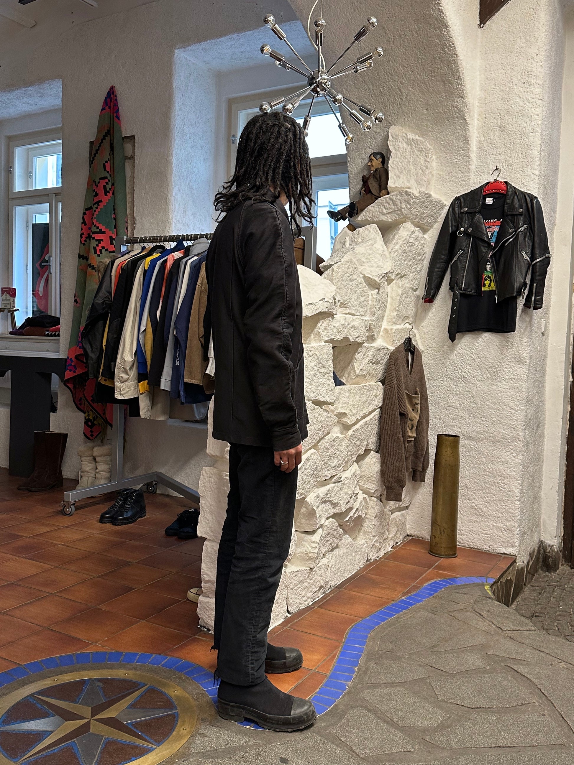 70's Italy Black Moleskin workwear 70年代 Vintage Military ヴィンテージ Toto Prague Vintage store Vintage clothing Praha プラハ 古着屋 古着 黒モールスキン ユーロ古着 ユーロワーク  ヨーロッパワーク ヨーロッパ古着 古着卸 ミリタリー ワークウェア 