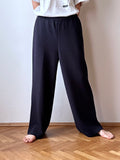 navy knit jersey pants