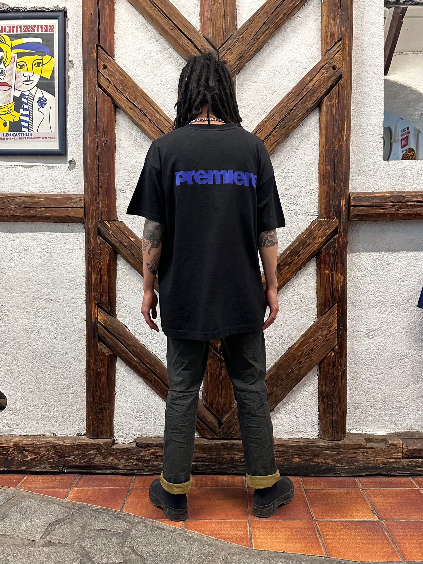 90's Vintage T-shirt Tee Tシャツ 90年代 ヴィンテージ シングルステッチ Black 黒 Toto Praha Vintage clothing store Antique shop Prague 古着屋 アンティークショップ プラハ ユーロ古着  ヨーロッパ古着 古着卸 