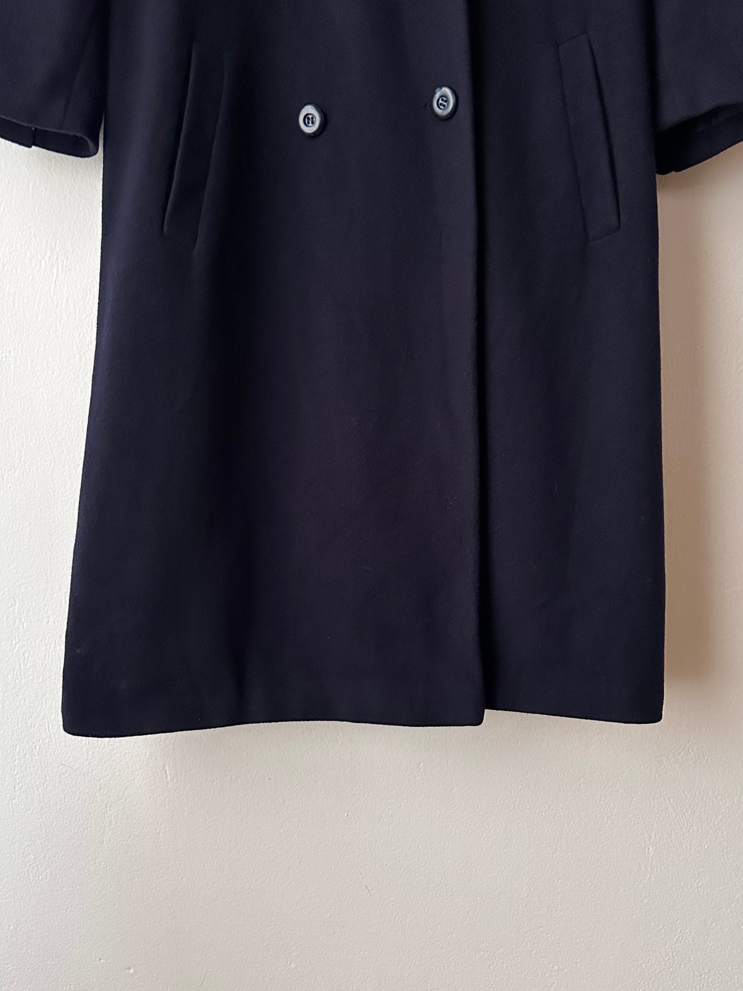 90s cashmere mix double breast navy coat