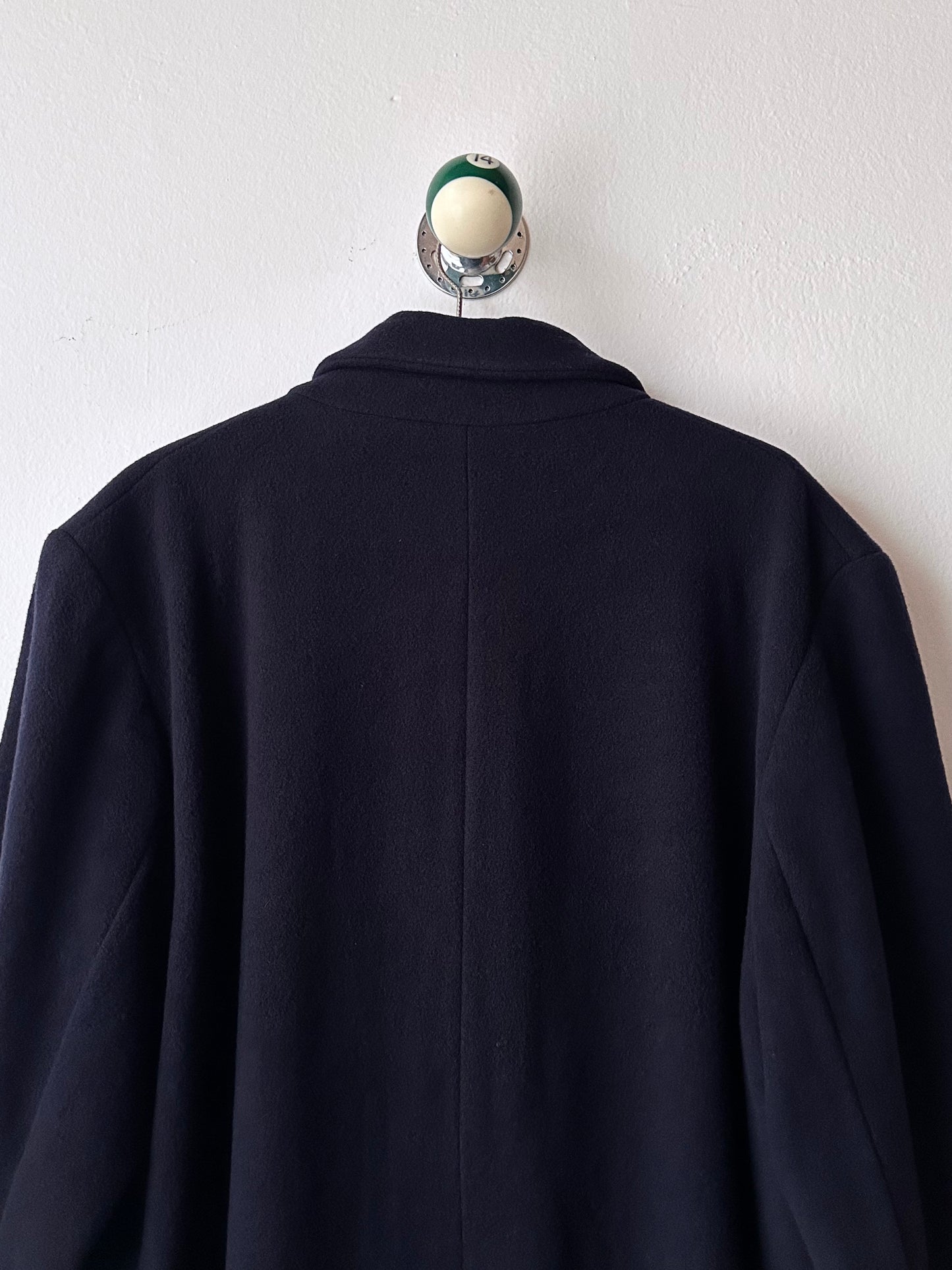 90s cashmere mix double breast navy coat