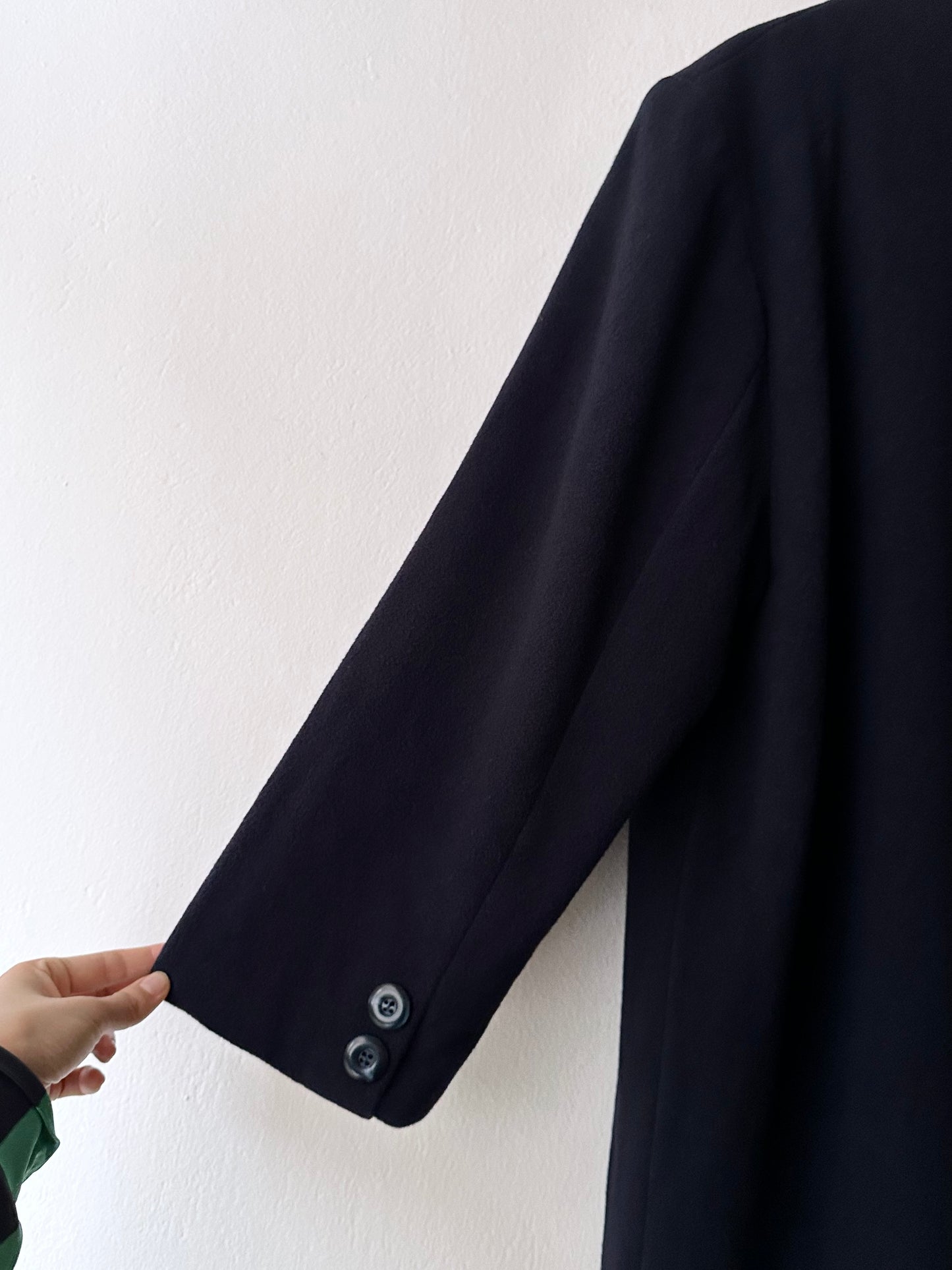 90s cashmere mix double breast navy coat