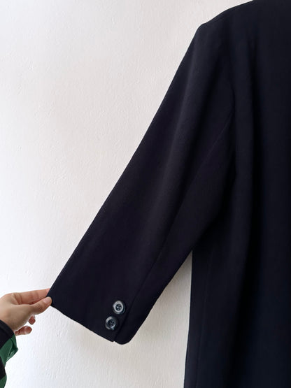 90s cashmere mix double breast navy coat