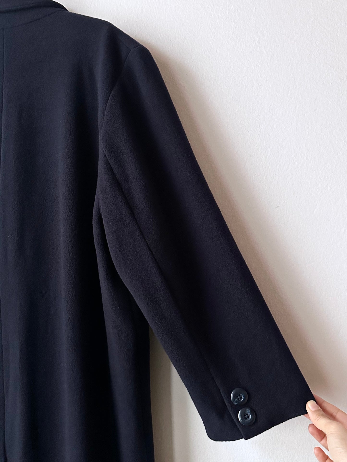 90s cashmere mix double breast navy coat