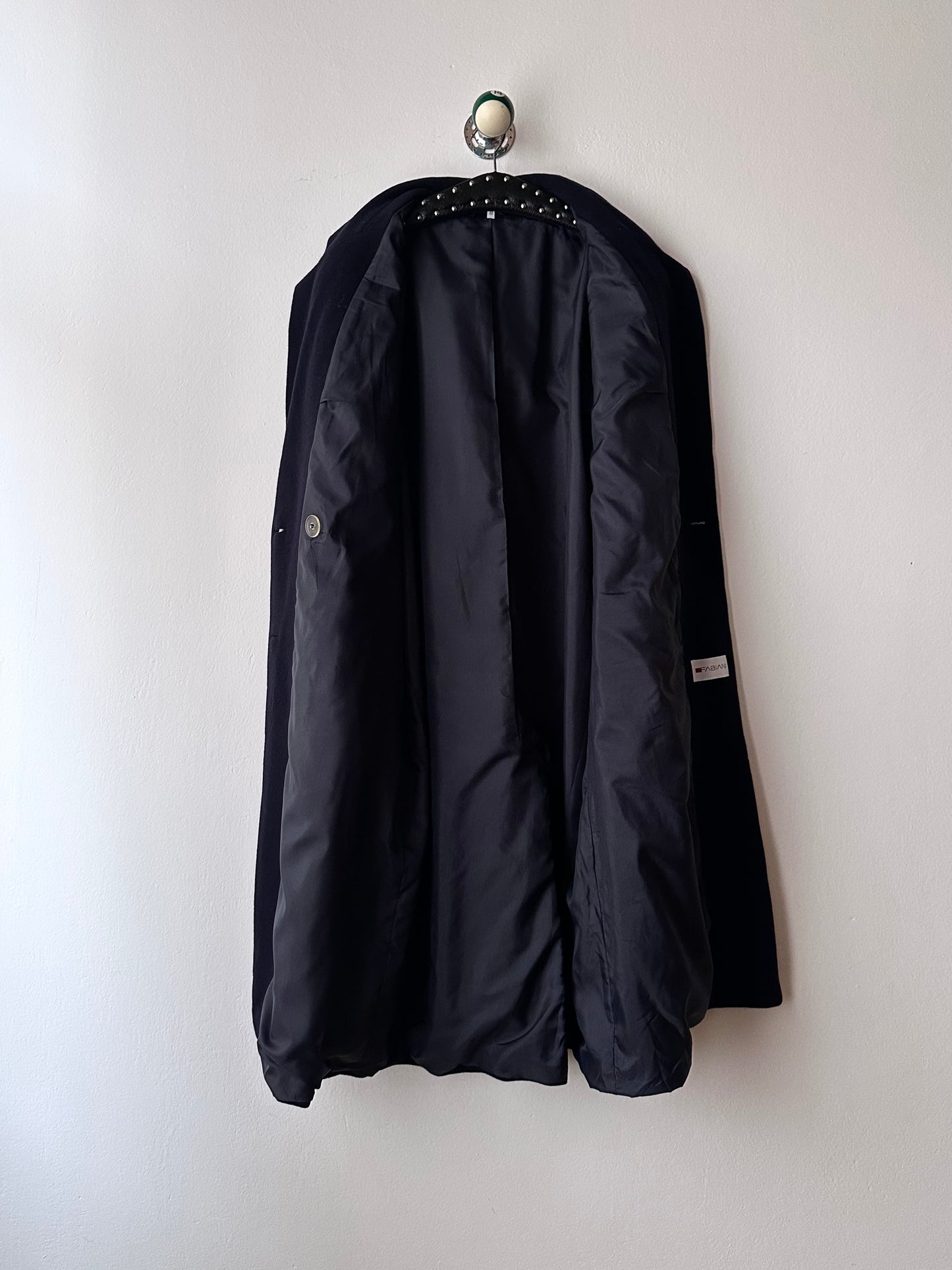 90s cashmere mix double breast navy coat