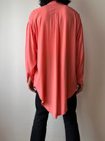 80's Benetton 80年代 ベネトン Pink shirt Viscose Rayon Vintage Praha Prague Vintage store プラハ  古着屋 ユーロ古着 ヨーロッパ古着 