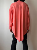 80's Benetton 80年代 ベネトン Pink shirt Viscose Rayon Vintage Praha Prague Vintage store プラハ  古着屋 ユーロ古着 ヨーロッパ古着 