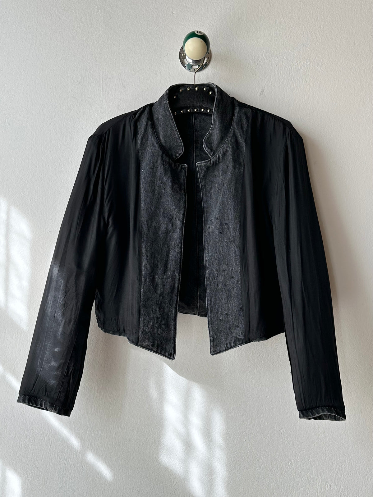 Black denim china jacket