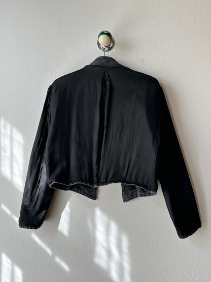 Black denim china jacket