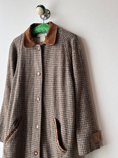 L.L.Bean tweed wool coat with made in USA