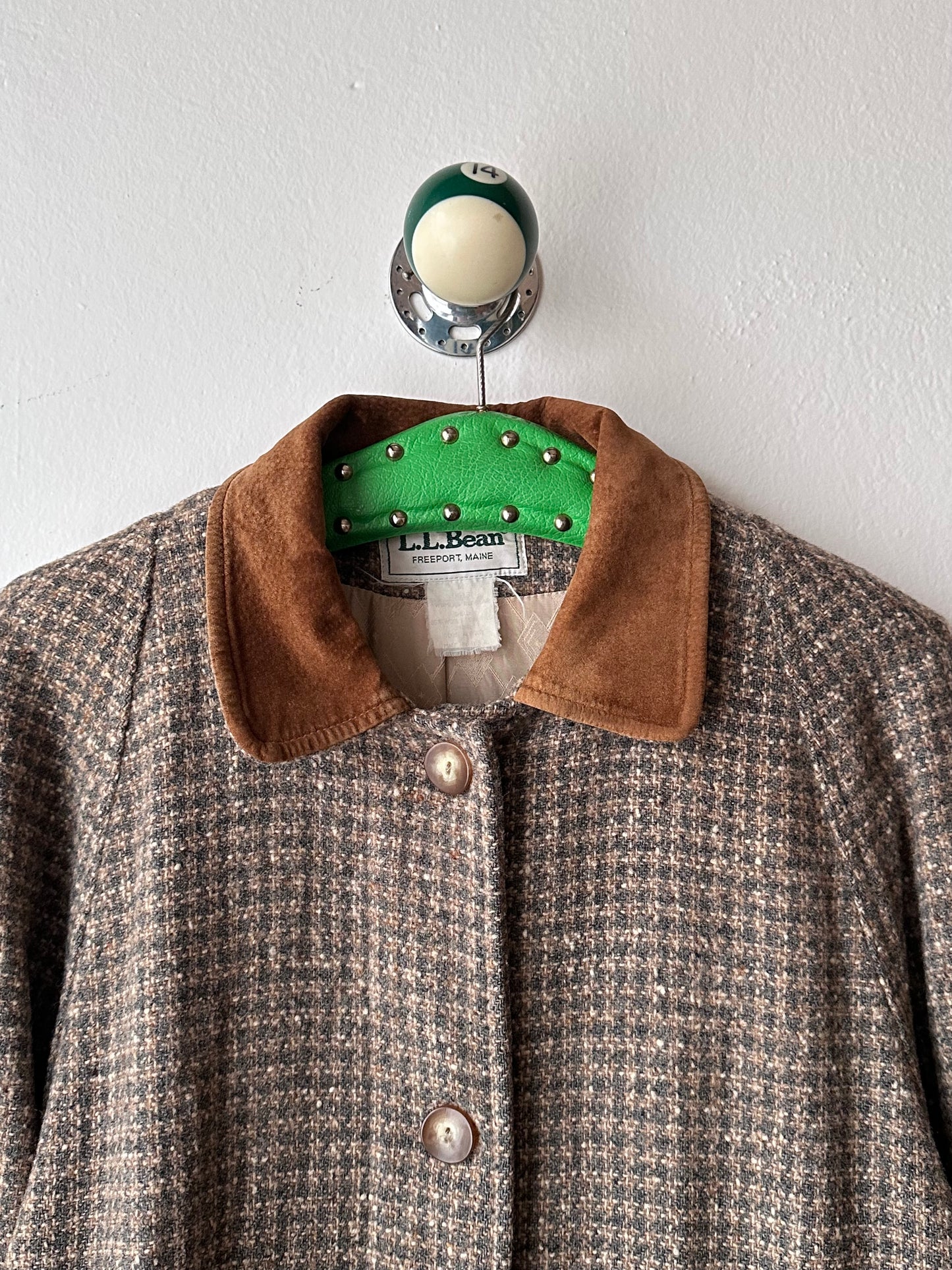 L.L.Bean tweed wool coat with made in USA