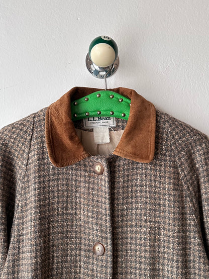 L.L.Bean tweed wool coat with made in USA