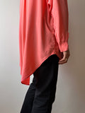 80's Benetton 80年代 ベネトン Pink shirt Viscose Rayon Vintage Praha Prague Vintage store プラハ  古着屋 ユーロ古着 ヨーロッパ古着 